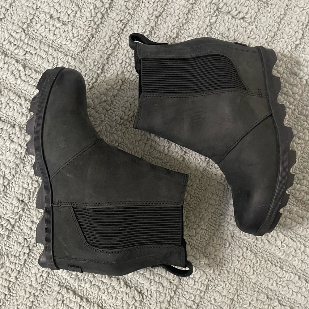SOREL Black Joan of Artic Wedge Boot Black Womens 8.5